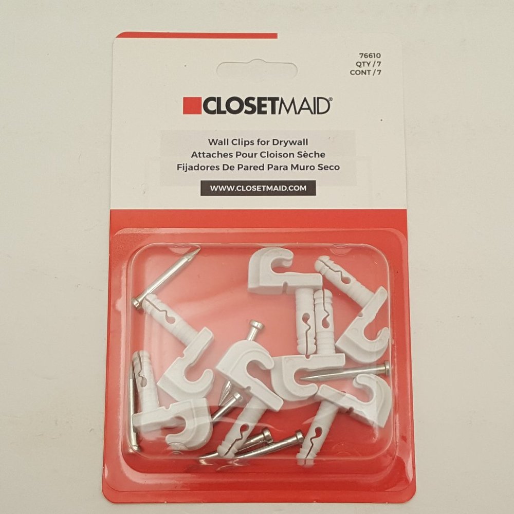 CLOSETMAID Wall Clips for Drywall 7 Clips Per Pkg 76610